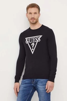 Zdjęcie produktu Guess sweter z domieszką jedwabiu BRODY kolor czarny lekki M4RR08 Z33R1