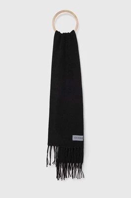 Zdjęcie produktu Guess szalik z domieszką wełny kolor czarny gładki