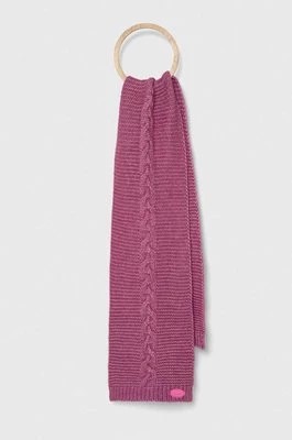 Zdjęcie produktu Guess szalik z domieszką wełny kolor fioletowy gładki