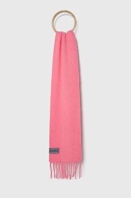 Zdjęcie produktu Guess szalik z domieszką wełny kolor różowy gładki