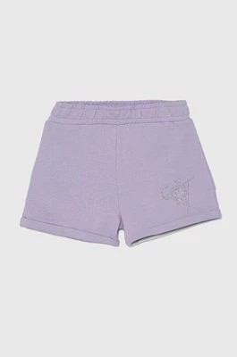 Zdjęcie produktu Guess szorty bawełniane dziecięce kolor fioletowy z aplikacją