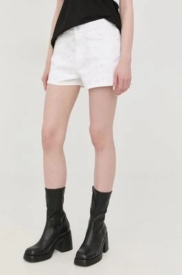Zdjęcie produktu Guess szorty damskie kolor biały gładkie high waist