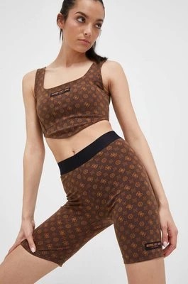 Zdjęcie produktu Guess szorty damskie kolor brązowy wzorzyste medium waist