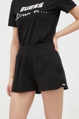 Zdjęcie produktu Guess szorty damskie kolor czarny gładkie high waist