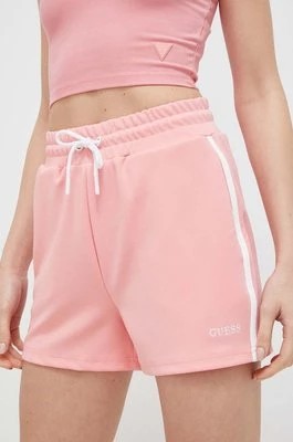 Zdjęcie produktu Guess szorty damskie kolor różowy wzorzyste high waist