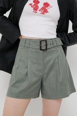 Zdjęcie produktu Guess szorty damskie kolor zielony gładkie high waist