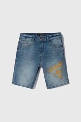 Zdjęcie produktu Guess szorty jeansowe dziecięce kolor niebieski regulowana talia