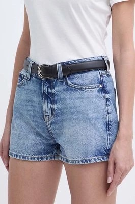 Zdjęcie produktu Guess szorty jeansowe HOLA damskie kolor niebieski gładkie high waist W4GD20 D5B64
