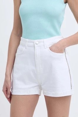 Zdjęcie produktu Guess szorty jeansowe MANOLA damskie kolor biały z aplikacją high waist W4GD50 D5322