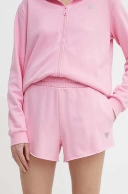 Zdjęcie produktu Guess szorty SKYLAR damskie kolor różowy z aplikacją high waist V4GD09 K8802