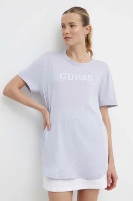 Zdjęcie produktu Guess t-shirt bawełniany AYLA damski kolor fioletowy V4GI06 K8G01