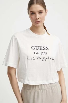 Zdjęcie produktu Guess t-shirt bawełniany DAKOTA damski kolor beżowy V4GI13 JA914