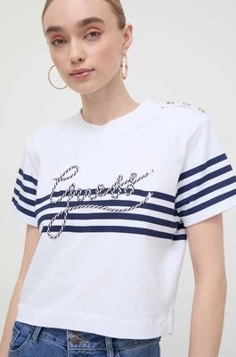 Zdjęcie produktu Guess t-shirt bawełniany MARINA damski kolor biały W4GI18 K8FQ4