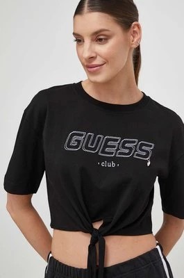 Zdjęcie produktu Guess t-shirt bawełniany NATALIA damski kolor czarny V4GI10 I3Z14