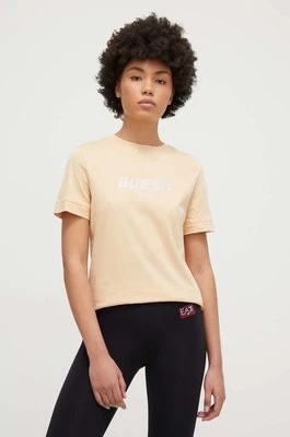 Zdjęcie produktu Guess t-shirt bawełniany ELEANORA damski kolor pomarańczowy V4RI10 K8HM4