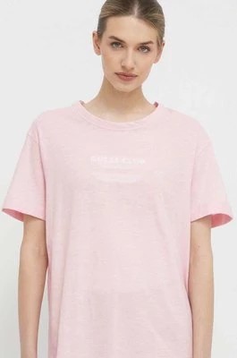 Zdjęcie produktu Guess t-shirt bawełniany LEAH damski kolor różowy V4GI05 K8G01
