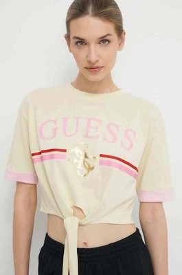 Zdjęcie produktu Guess t-shirt bawełniany MYLAH damski kolor żółty V4GI00 I3Z14