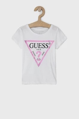 Zdjęcie produktu Guess T-shirt bawełniany dziecięcy kolor biały