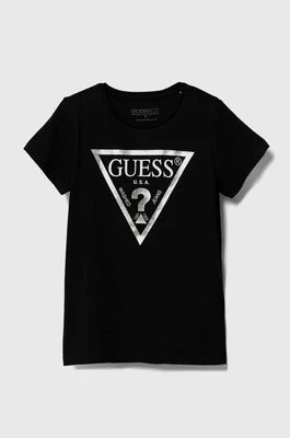 Zdjęcie produktu Guess t-shirt bawełniany dziecięcy kolor czarny