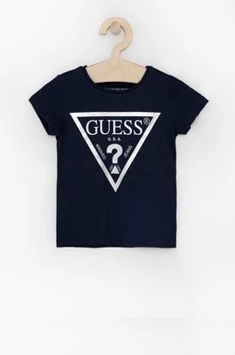 Zdjęcie produktu Guess T-shirt bawełniany dziecięcy kolor granatowy