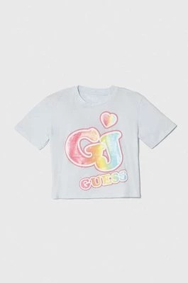 Zdjęcie produktu Guess t-shirt bawełniany dziecięcy kolor niebieski