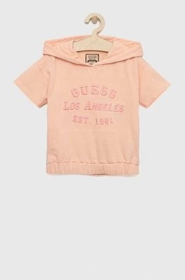 Zdjęcie produktu Guess t-shirt bawełniany dziecięcy kolor pomarańczowy