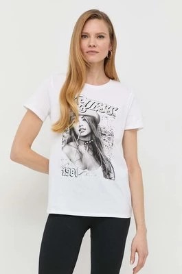 Zdjęcie produktu Guess t-shirt bawełniany kolor biały
