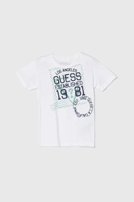 Zdjęcie produktu Guess t-shirt bawełniany kolor biały z nadrukiem