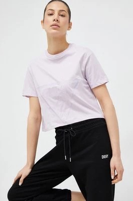 Zdjęcie produktu Guess t-shirt bawełniany ADELE kolor fioletowy V2YI06 K8HM0