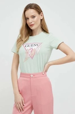 Zdjęcie produktu Guess t-shirt bawełniany kolor zielony