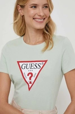 Zdjęcie produktu Guess t-shirt bawełniany kolor zielony W1YI1B I3Z14