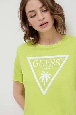 Zdjęcie produktu Guess t-shirt bawełniany kolor zielony E02I01 JA914
