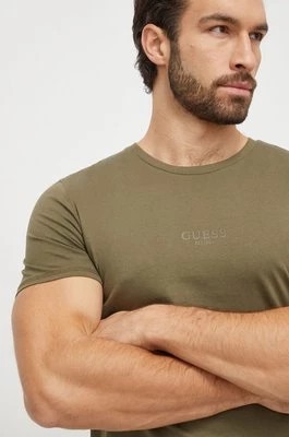 Zdjęcie produktu Guess t-shirt bawełniany AIDY kolor zielony z aplikacją M2YI72 I3Z14