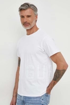 Zdjęcie produktu Guess t-shirt bawełniany męski kolor biały z aplikacją M4GI18 K8FQ4