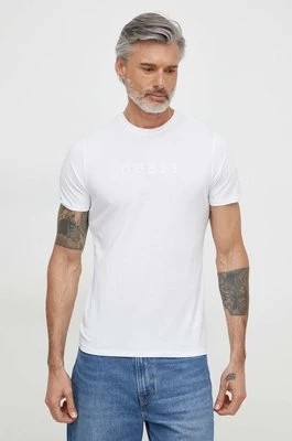 Zdjęcie produktu Guess t-shirt bawełniany PIMA męski kolor biały z aplikacją M2BP47 K7HD0