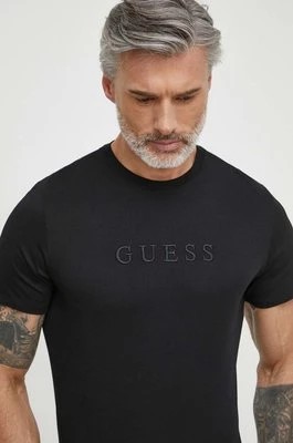 Zdjęcie produktu Guess t-shirt bawełniany PIMA męski kolor czarny z aplikacją M2BP47 K7HD0