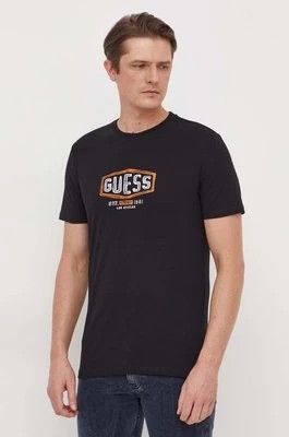 Zdjęcie produktu Guess t-shirt bawełniany męski kolor czarny z nadrukiem M4RI33 J1314