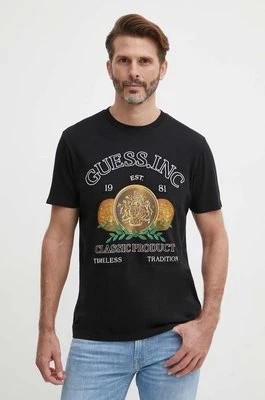 Zdjęcie produktu Guess t-shirt bawełniany męski kolor czarny z nadrukiem M4GI56 K9RM1