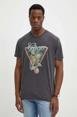 Zdjęcie produktu Guess t-shirt bawełniany męski kolor szary z nadrukiem M4GI48 K9RM1