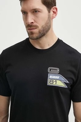 Zdjęcie produktu Guess t-shirt bawełniany OZRIC męski kolor czarny z nadrukiem Z4GI16 I3Z14