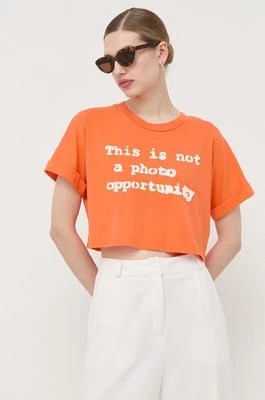 Zdjęcie produktu Guess t-shirt bawełniany x Banksy kolor pomarańczowy