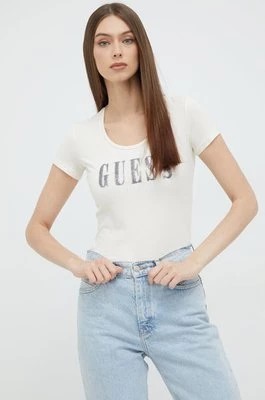 Zdjęcie produktu Guess t-shirt damski kolor beżowy