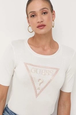 Zdjęcie produktu Guess t-shirt damski kolor beżowy