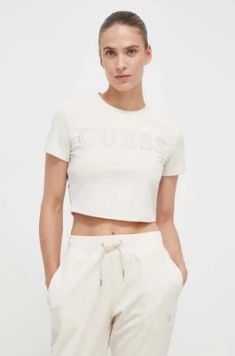 Zdjęcie produktu Guess t-shirt COUTURE damski kolor beżowy V3BI01 KBXI2