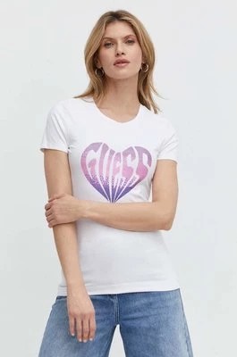 Zdjęcie produktu Guess t-shirt HEART damski kolor biały W4RI53 J1314