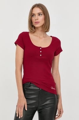 Zdjęcie produktu Guess t-shirt KARLEE damski kolor bordowy W2YP24 KBCO2