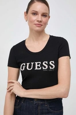 Zdjęcie produktu Guess t-shirt PONY HAIR damski kolor czarny W4RI45 J1314