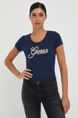 Zdjęcie produktu Guess t-shirt damski kolor granatowy