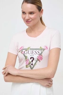 Zdjęcie produktu Guess t-shirt FLORAL damski kolor różowy W4RI28 J1314