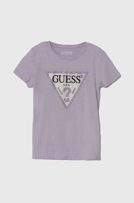Zdjęcie produktu Guess t-shirt dziecięcy kolor fioletowy